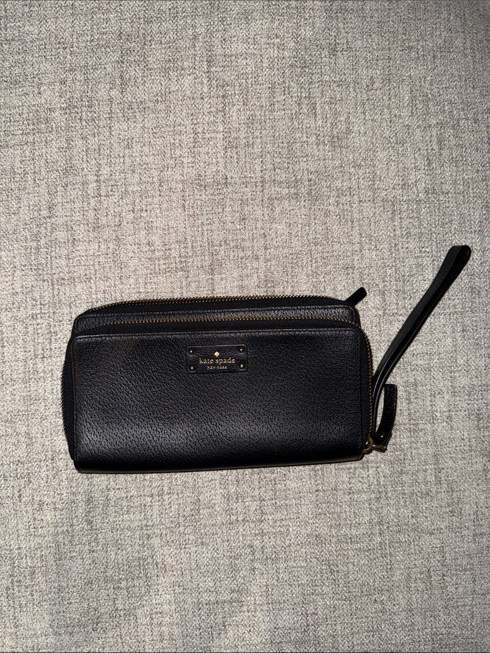 Black leather Kate spade wallet clutch